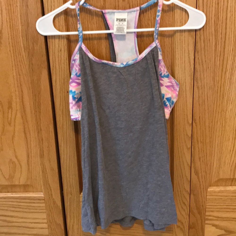 VS pink tank with built in bra